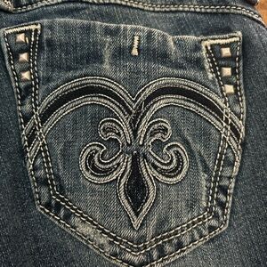 Women's Rock Revival Adele boot cut Blue Embroidered Jeans